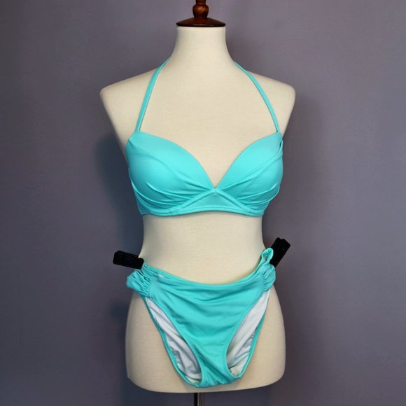 Victoria Secret 32D TOP + BOTTOM Med Knockout Bombshell Angel Convertible Bikini - Picture 4 of 11